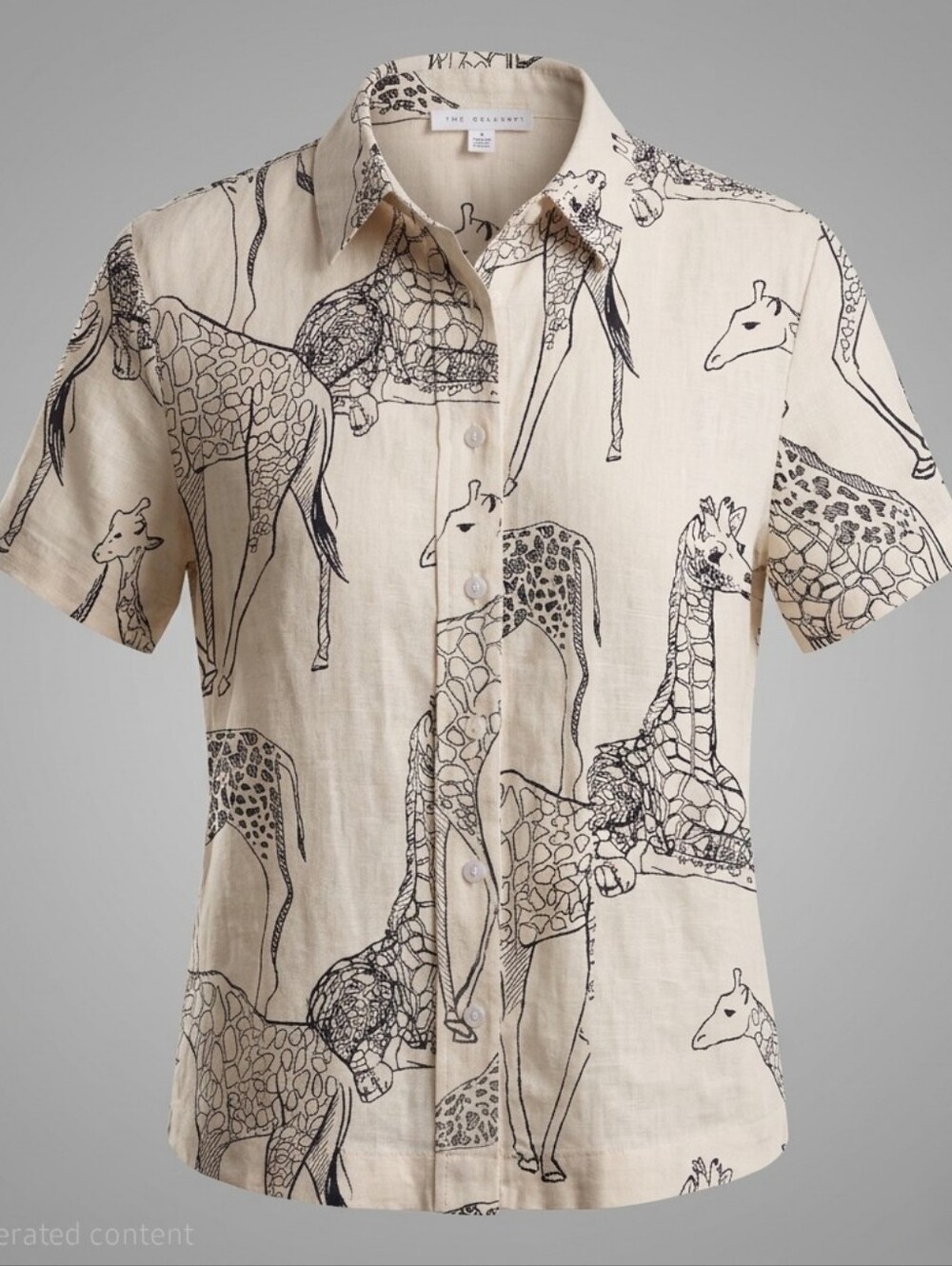 Jane Delancey Giraffe Print Blouse Medium Safari Linen Rayon NWT Boho Chic